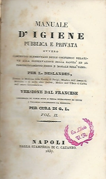 MANUALE D'IGIENE PUBBLICA E PRIVATA - Vol. II - copertina