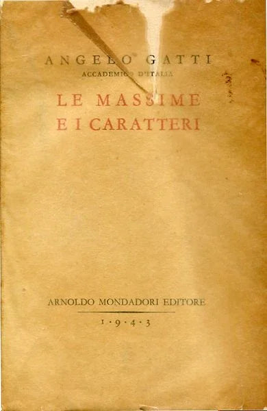 Le massime e i caratteri - copertina