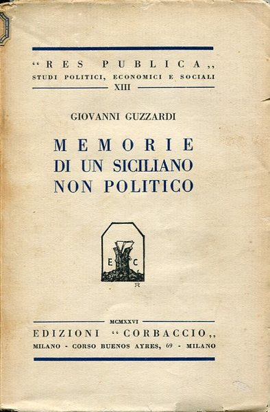 Memorie di un siciliano non politico - copertina