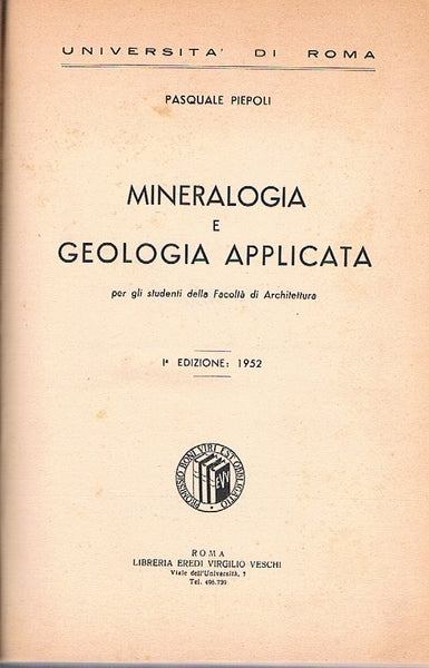 MINERALOGIA E GEOLOGIA APPLICATA - copertina