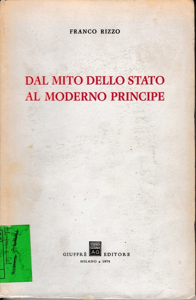 Dal mito dello stato al moderno principe - copertina