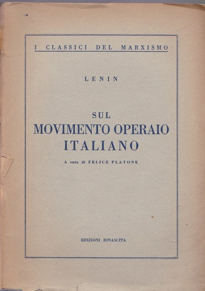 Sul movimento operaio italiano - copertina