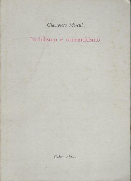 NICHILISMO E ROMANTICISMO - copertina
