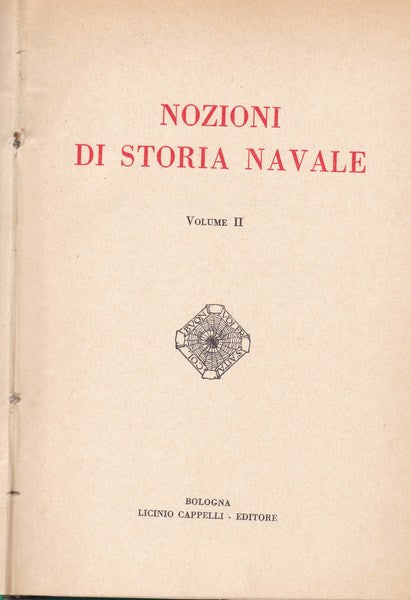 Nozioni di storia navale. Volume II. - copertina