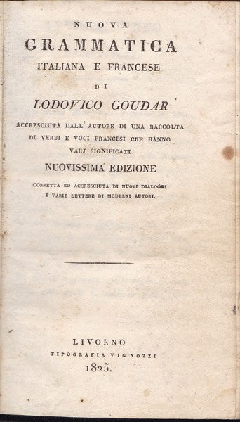 Nuova grammatica italiana e francese - copertina