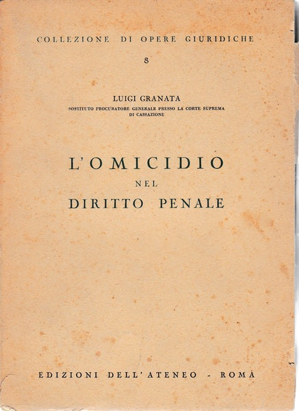 L'omicidio nel diritto penale - copertina