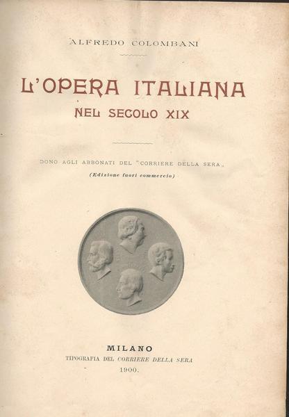 L'OPERA ITALIANA NEL SECOLO XIX - copertina