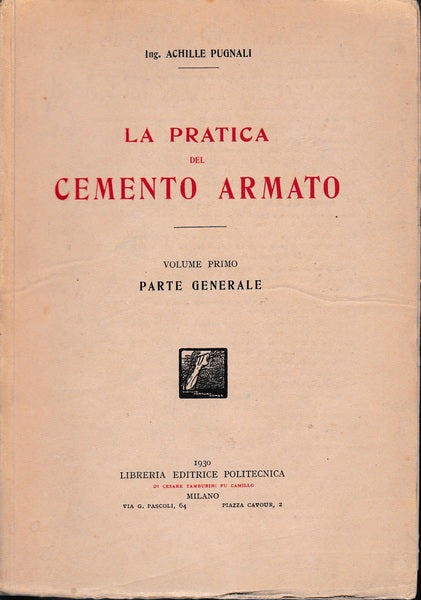 La pratica del Cemento Armato. Volume primo - Parte generale - copertina