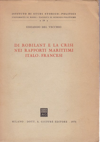 Di Robilant e la crisi nei rapporti marittimi italo-francesi - copertina