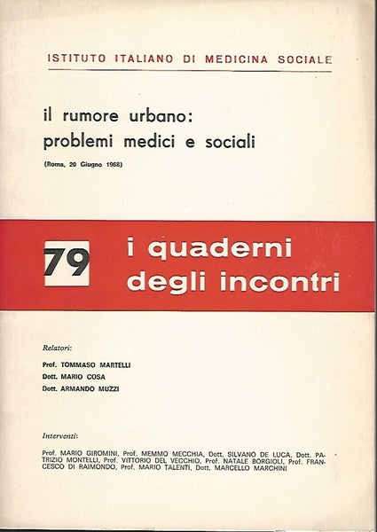 IL RUMORE URBANO: I PROBLEMI MEDICI E SOCIALI - copertina