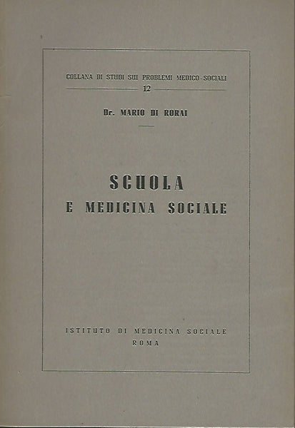 SCUOLA E MEDICINA SOCIALE - copertina