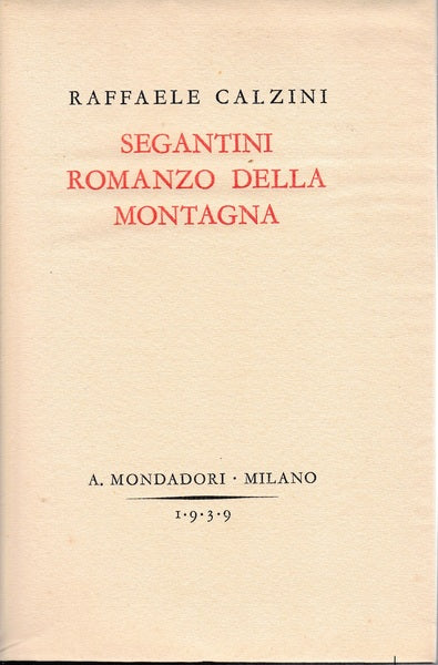 Segantini. Romanzo della montagna - copertina