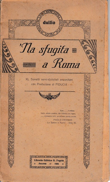 Na sfugita a Roma - XL Sonetti semi-dialettali anconitani - copertina