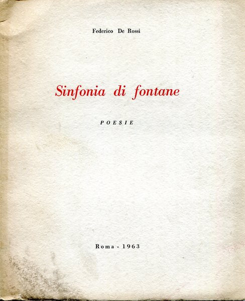 Sinfonia di fontane. Poesie - copertina