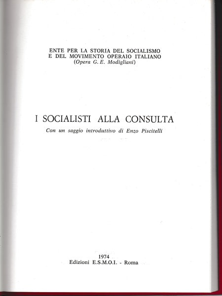 I socialisti alla consulta - copertina