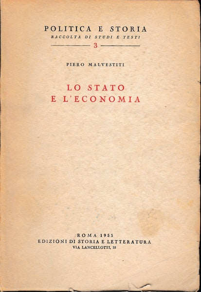Lo stato e l'economia - copertina