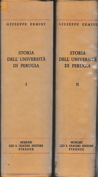 Storia dell'Università di Perugia. Volumi I-II - copertina
