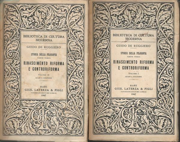 STORIA DELLA FILOSOFIA. PARTE TERZA: RINASCIMENTO RIFORMA E CONTRORIFORMA. I-II - copertina