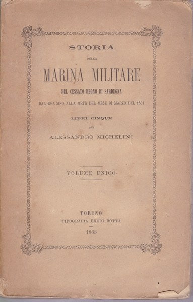 Storia della Marina MIlitare del cessato Regno di Sardegna (1814-1861) - copertina