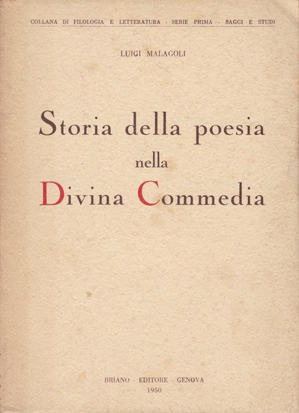 Storia della poesia nella Divina Commedia - copertina
