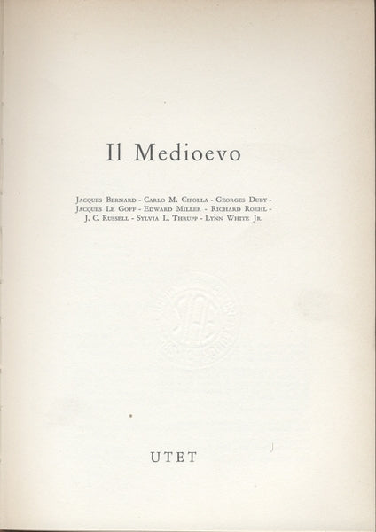 STORIA ECONOMICA D'EUROPA. VOLUME PRIMO - IL MEDIOEVO - copertina