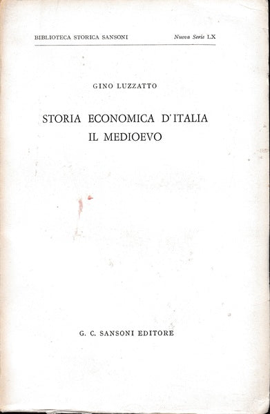 Storia economica d'Italia. Il medioevo - copertina