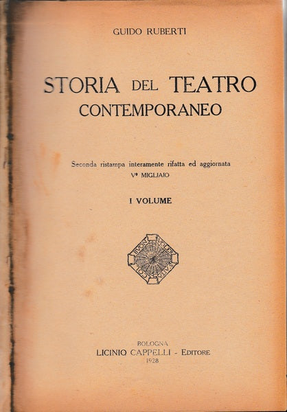 Storia del teatro contemporaneo. Volume I. - copertina