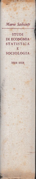 Studi di economia statistica e sociologia. 1924 - 1958 - copertina