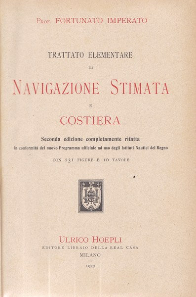 Trattato elementare di navigazione stimata e costiera - copertina