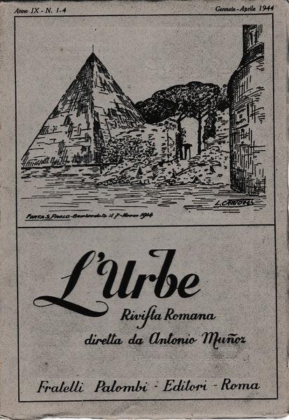 L'urbe. Rivista Romana. Anno IX - N° 1-4 Genn. Apr. 1944 - copertina