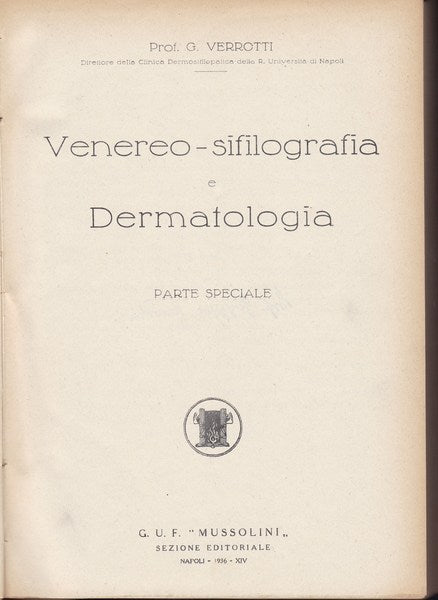 Venereo-sifilografia e Dermatologia. Parte speciale. - copertina