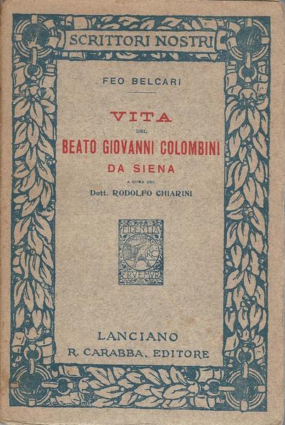 VITA DEL BEATO GIOVANNI DA SIENA - copertina